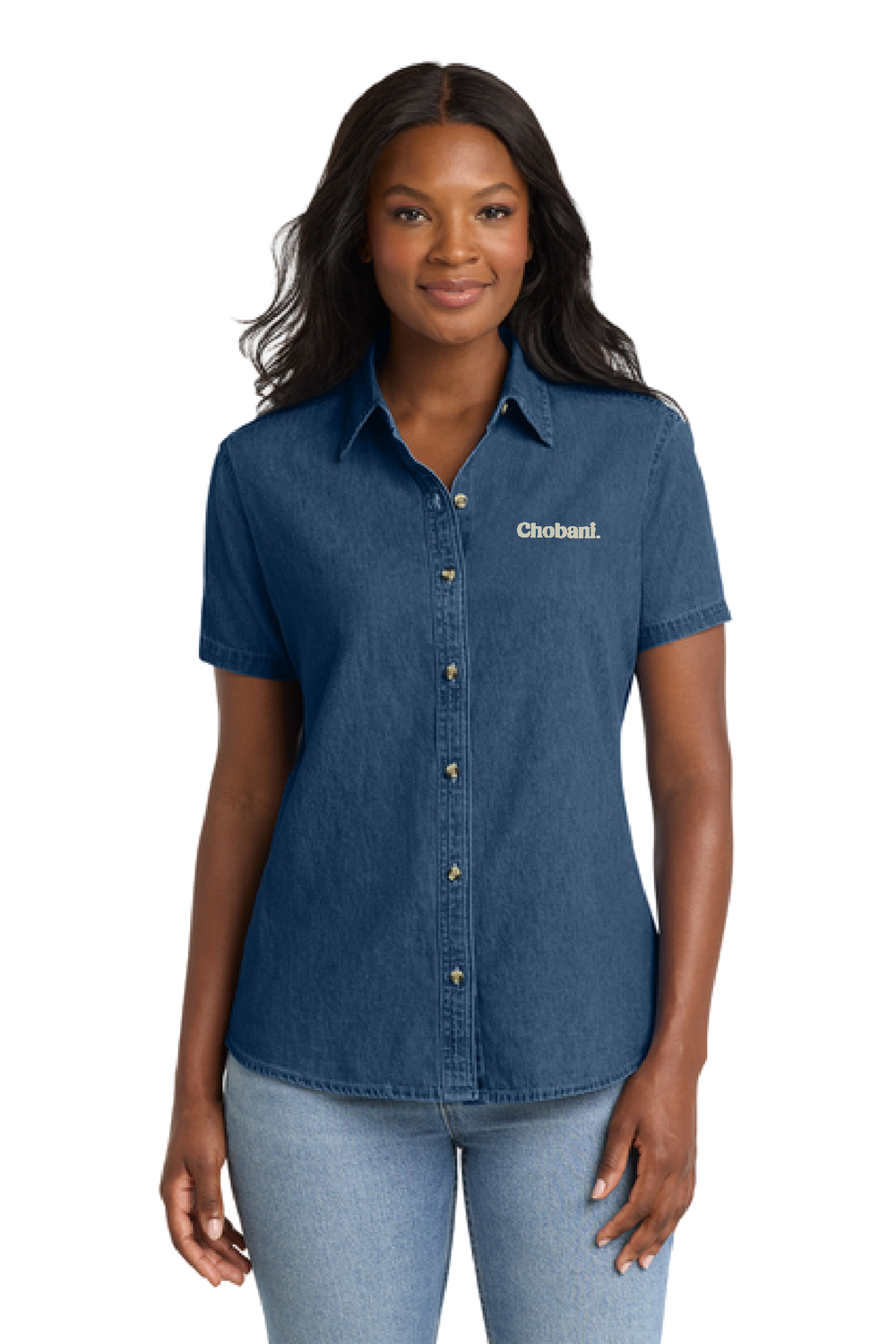 Port & Co™ Women's Short Sleeve Value Denim Shirt