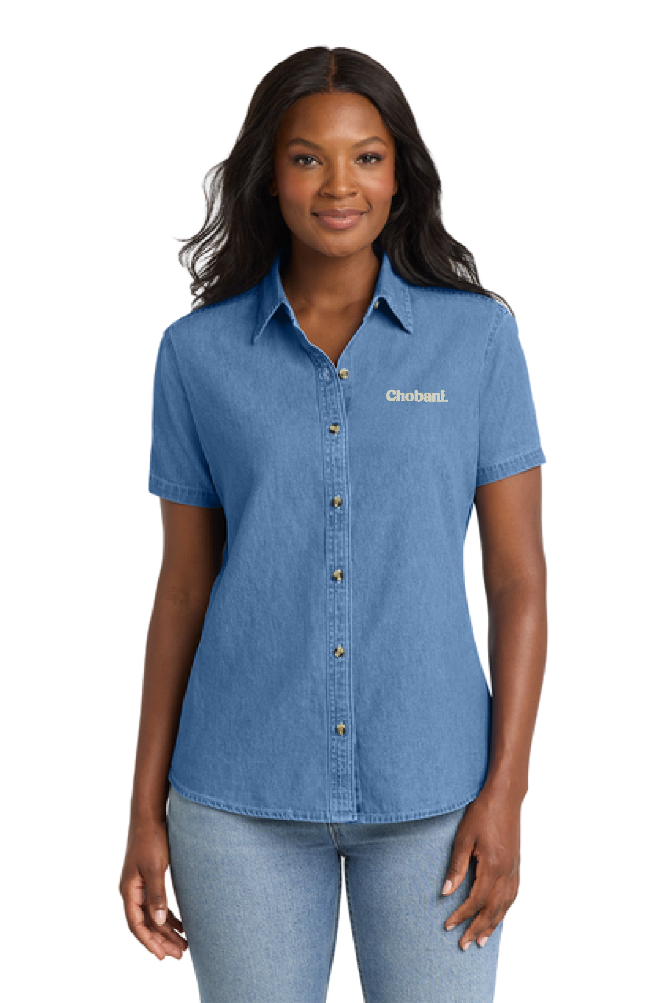 Port & Co™ Women's Short Sleeve Value Denim Shirt