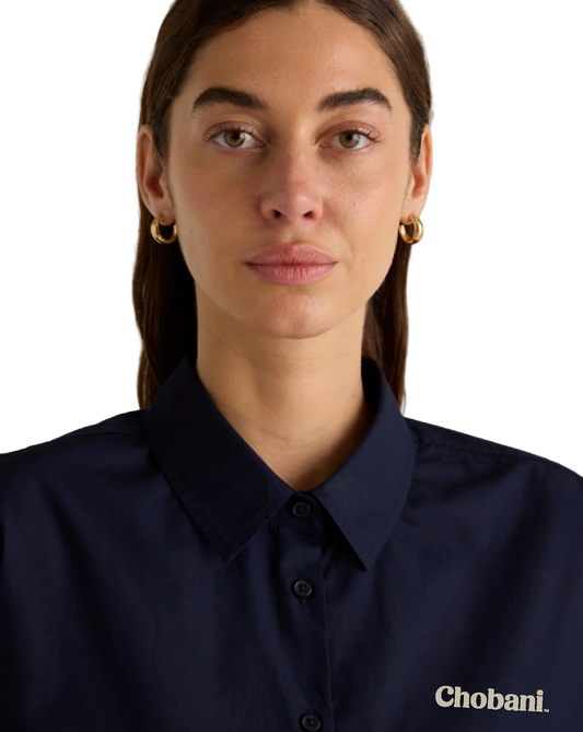 100% Organic Cotton Poplin Long Sleeve Boyfriend Shirt