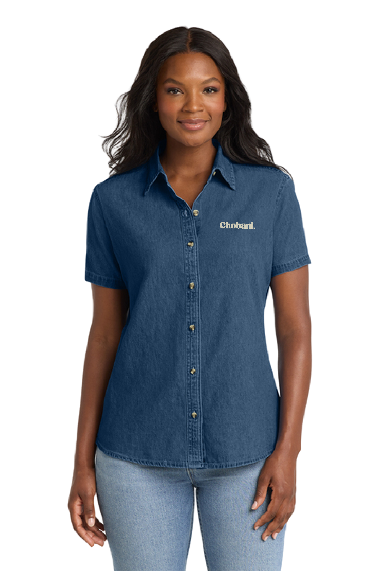 Port & Co™ Women's Short Sleeve Value Denim Shirt